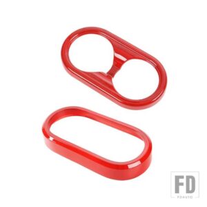 ジープ ギアシフト装飾リングカップホルダー装飾カバーラングラー JK 2007 2008 2009 2010 インナーアクセサリー - Red