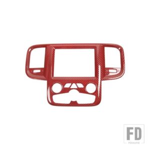 カーセンターコンソールナビゲーションパネル装飾カバーステッカーダッジラム 2011 2012 2013-2017 インテリアアクセサリー - Red Carbon Fiber