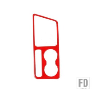 ダッジチャレンジャー 2009-14 カーギアカップホルダーパネル装飾カバーインテリアアクセサリー - Red