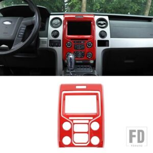 フォード ABS カーセンターコンソールナビゲーション装飾パネルカバーステッカー F150 2013 2014 カーインテリアアクセサリー - red 2 pcs