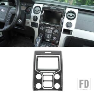 フォード ABS カーセンターコンソールナビゲーション装飾パネルカバーステッカー F150 2013 2014 カーインテリアアクセサリー - carbon fiber 2 pcs