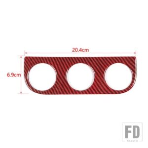 ジープ ラングラー JK 2011-2017 カーインテリア空調スイッチノブパネル装飾カバーアクセサリースタイリング - Red Carbon Fiber