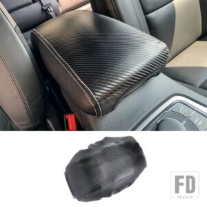 ジープ カーセンターコンソールアームレストボックスクッションパッドカバーグランドチェロキー 2011-20 - Carbon Fiber Leather