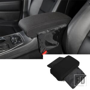 ジープ カーセンターコンソールアームレストボックスクッションパッドカバーグランドチェロキー 2011-20 - Black with Bag Cloth