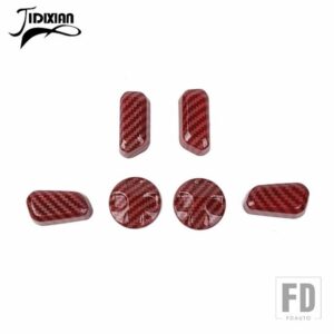 ジープ 車内パワーシート調整ボタン装飾カバーラングラー JL グラディエーター JT 2024 アップアクセサリー - Red Carbon Fiber