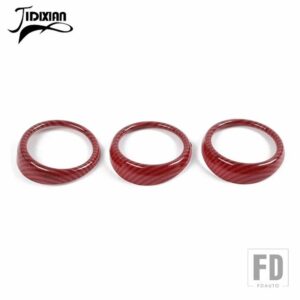 フォード 車中央制御空調エアアウトレット装飾カバー MUSTAND 2015-2023 インテリアアクセサリー - Red Carbon Fiber