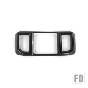 フォード ABS 車アームレストボックスリア空調ベントアウトレットパネル装飾フレームカバー F150 2015-2020 アクセサリー - carbon fiber grain