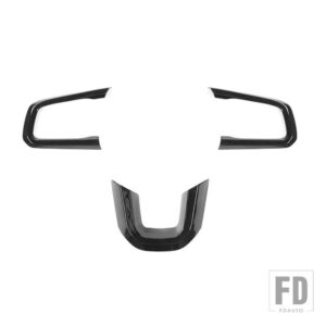 ジープ ラングラー JL グラディエーター JT 2018-24 ステアリングホイール装飾カバーアクセサリー - Black