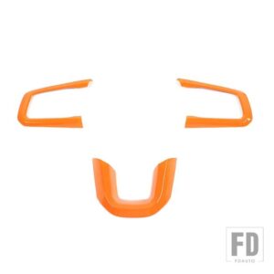 ジープ ラングラー JL グラディエーター JT 2018-24 ステアリングホイール装飾カバーアクセサリー - Orange