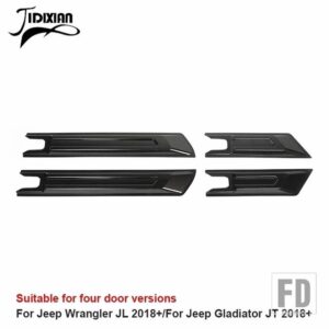 ジープ 車体ドアアンチスクラッチガードプレート装飾カバーラングラー JL グラディエーター JT 2018 2019 2021 2020-23 アップ - Carbon fiber 4 door