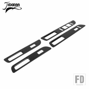 フォード インテリアウィンドウリフトスイッチボタン装飾パネルカバー F150 2009-14 - carbon fiber grain