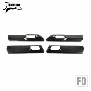 フォード ABS 車インナードアハンドルパネル装飾カバーブロンコ 4 ドア 2021-23 アップインテリアアクセサリー - Black Carbon Fiber