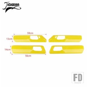 フォード ABS 車インナードアハンドルパネル装飾カバーブロンコ 4 ドア 2021-23 アップインテリアアクセサリー - Yellow