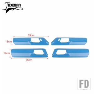 フォード ABS 車インナードアハンドルパネル装飾カバーブロンコ 4 ドア 2021-23 アップインテリアアクセサリー - light blue