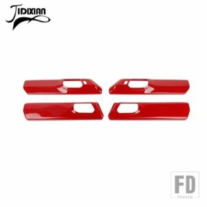 フォード ABS 車インナードアハンドルパネル装飾カバーブロンコ 4 ドア 2021-23 アップインテリアアクセサリー - Red