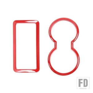 フォード ギアシフトパネルカップホルダー装飾リングカバー F150 2009-14 インテリアアクセサリー - Red