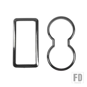 フォード ギアシフトパネルカップホルダー装飾リングカバー F150 2009-14 インテリアアクセサリー - Carbon Fiber Black