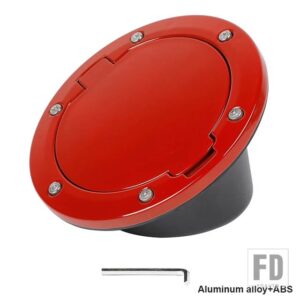 ジープ 燃料タンクガスキャップカバーラングラー JK 2007-17 アクセサリー - Red