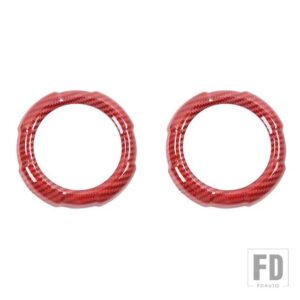 スズキ ジムニー 2019-24 カーエアコンエアベントアウトレット装飾カバーアクセサリー - ring red carbon