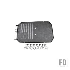 ジープ ラングラー JK 2/4 ドア 2007-2017 トップルーフサンシェードカバー UV サンシェードネット断熱メッシュ - flag for 4 doors
