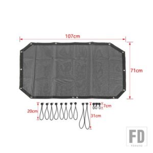 ジープ ラングラー JK 2/4 ドア 2007-2017 トップルーフサンシェードカバー UV サンシェードネット断熱メッシュ - front door black