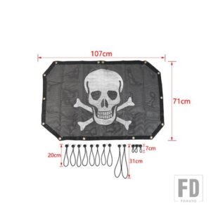 ジープ ラングラー JK 2/4 ドア 2007-2017 トップルーフサンシェードカバー UV サンシェードネット断熱メッシュ - front door skull2