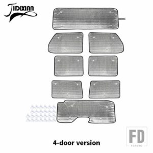 ジープ ラングラー JL 2018 アップ窓サンバイザーフロントガラス抗 UV サンシェードカバー絶縁パッド - for 4 DOOR 8pc