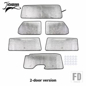 ジープ ラングラー JL 2018 アップ窓サンバイザーフロントガラス抗 UV サンシェードカバー絶縁パッド - for 2 DOOR 6pc