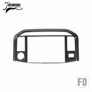 フォード 車インテリアセンターコンソール WINDOWS ナビゲーションパネル装飾カバー F150 2021-24 アップアクセサリー - Black Carbon Fiber