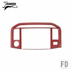 フォード 車インテリアセンターコンソール WINDOWS ナビゲーションパネル装飾カバー F150 2021-24 アップアクセサリー - Red Carbon Fiber