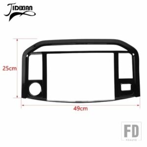 フォード 車インテリアセンターコンソール WINDOWS ナビゲーションパネル装飾カバー F150 2021-24 アップアクセサリー - Black