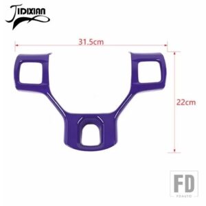 ステアリングホイール装飾カバーステッカーダッジラム 2010-17 インテリアアクセサリー - PURPLE