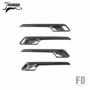シボレー シルバラード GMC シエラ 2022 2023 2024 ドアインテリアハンドル装飾パネルカバーアクセサリー - Black Wood Grain