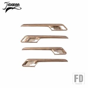 シボレー シルバラード GMC シエラ 2022 2023 2024 ドアインテリアハンドル装飾パネルカバーアクセサリー - Wood Grain