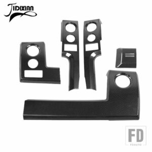フォード 5個 カーセンターコンソールダッシュボードパネル装飾 F150 2009-14 カーボングレイン - 5pcs carbon fiber