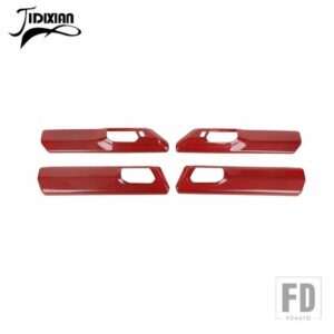 フォード ブロンコ 4 ドア 2021-24 車インナードアハンドルパネル装飾カバーインテリアアクセサリー - Red Carbon Fiber