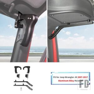 ジープ 車フロントリアルーフトップグラブハンドルキットラングラー JK 2007 208 2009-17 - Black