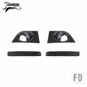 フォード ABS フロントフォグライトランプ装飾カバーマスタング 2010-14 フォグランプ外装アクセサリー - carbon fiber grain