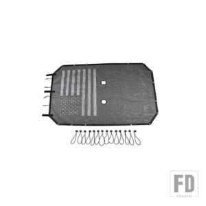 ジープ ラングラー JK 4 ドア 2007-2017 トップルーフサンシェードカバー UV サンシェード断熱ネットアクセサリー - Black white USA flag