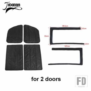 ジープ リア窓ルーフ断熱綿パッドキットアクセサリーラングラー JL 2018-22 - 2 doors 6pcs