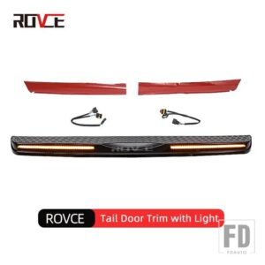ランドローバー リアバンパーカバーガードトランクドアシルプレート拡張 LED ブレーキターニングライトディフェンダー 2020-2024 - with light