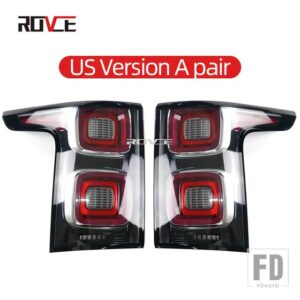 テールライトリアブレーキライトレンジローバーヴォーグ L405 2013-2022 LED テールランプ EU/米国/SVA/黒バージョン LR122375 LR122372 - US 2pcs