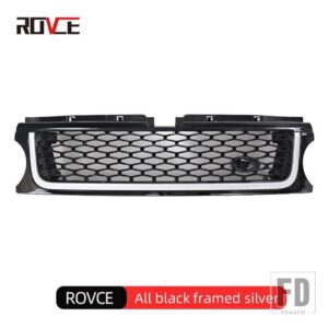 ランドローバー 1個 フロントバンパーグリルレンジローバースポーツ L320 2010-13 ABS メッシュグリルアクセサリー - black silver