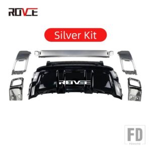 ランドローバー リアバンパーテール喉マフラートリムカバーキット EVOQUE 2012-2019 モデルダイナミックスタイル L538 アクセサリー - silver kit