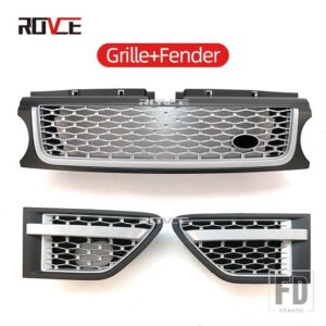 ランドローバー レンジローバースポーツ 2010-2013 L320 フロントバンパーグリル 3個 ABS サイドベントカバーグリル自動 - silver gray