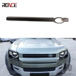 ランドローバー ABS フロントグリル装飾トリムステッカーディフェンダー 90 110 2020-2023 自動 - Matte Black