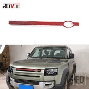 ランドローバー ABS フロントグリル装飾トリムステッカーディフェンダー 90 110 2020-2023 自動 - ABS carbon red