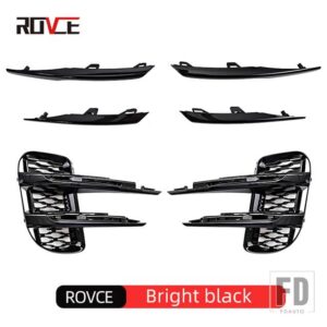 レンジローバー ランドローバー フロントバンパーグリルグリルフォグランプライトトリムカバー EVOQUE 2020-2023 アクセサリー - Bright Black