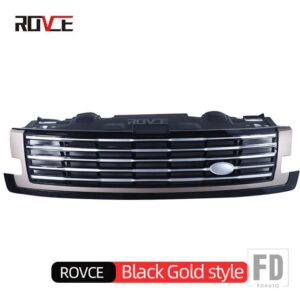 ランドローバー ROVCEUPPER メッシュグリルフロントバンパーグリルレンジローバーヴォーグ L460 2023-2025 SV バージョンラジエーターグリルア - SV golden silver