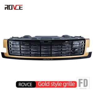 ランドローバー ROVCEUPPER メッシュグリルフロントバンパーグリルレンジローバーヴォーグ L460 2023-2025 SV バージョンラジエーターグリルア - golden black